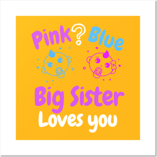 Pink or Blue Big Sister loves you. Posters and Art